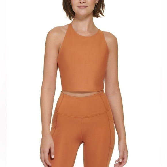 Calvin Klein LOW IMPART HIGH NECK CROP TOP Sizes M & XL - Picture 1 of 9
